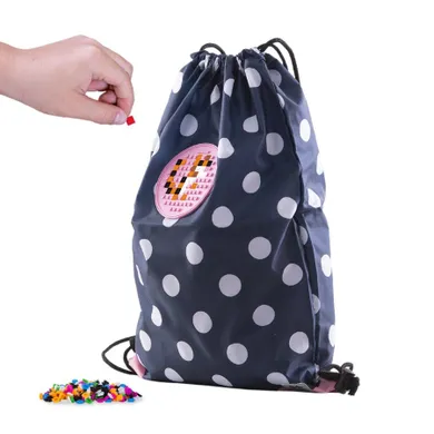 Pixie Crew, worek sportowy, kropki, różowy panel