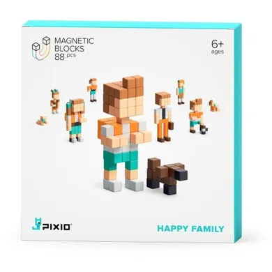Pixio, Happy Family, klocki magnetyczne, 88 elementów