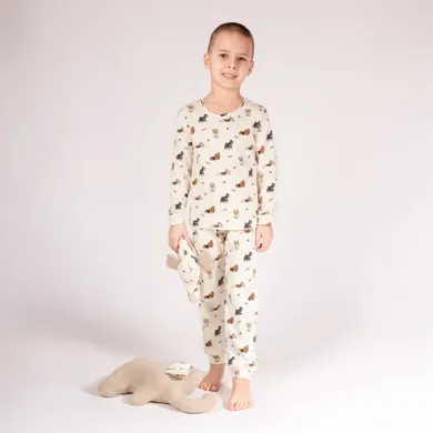 Piżama chłopięca, beżowa, Nicol