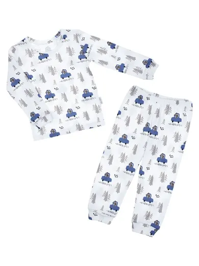 Piżama chłopięca, biała, Nicol