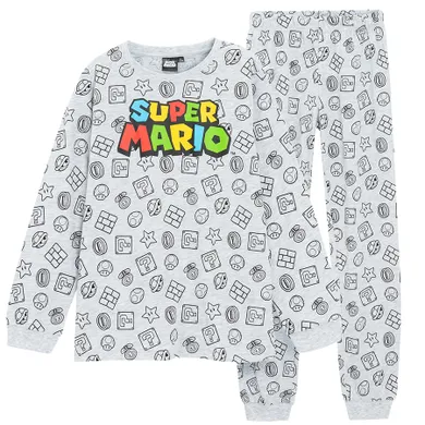Piżama chłopięca, szara, Super Mario