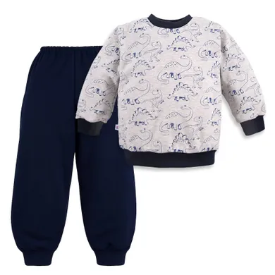 Piżama chłopięca, szaro-granatowa, Eevi