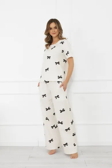 Piżama damska, biała, Italian Fashion