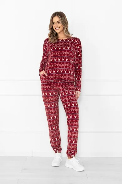 Piżama damska, bordowa, Italian Fashion