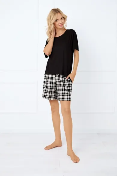 Piżama damska, czarna, Italian Fashion