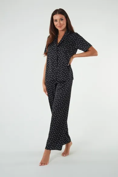 Piżama damska, czarna, Ria, Italian Fashion