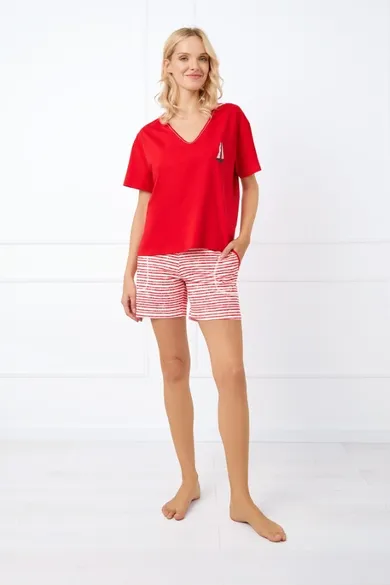 Piżama damska, czerwona, Italian Fashion