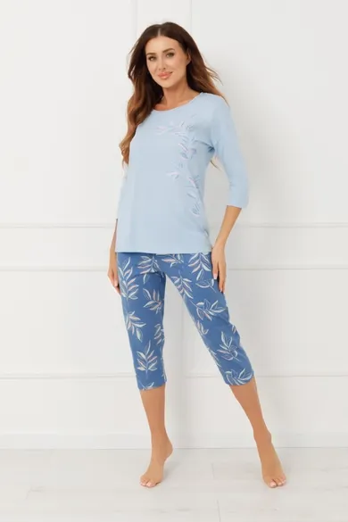 Piżama damska, niebieska, Erula, Italian Fashion