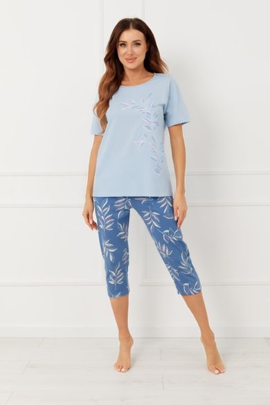 Piżama damska, niebieska, Erula, Italian Fashion