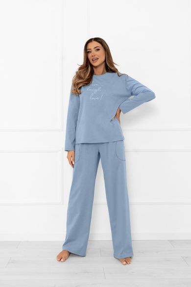 Piżama damska, niebieska, Ksara, Italian Fashion