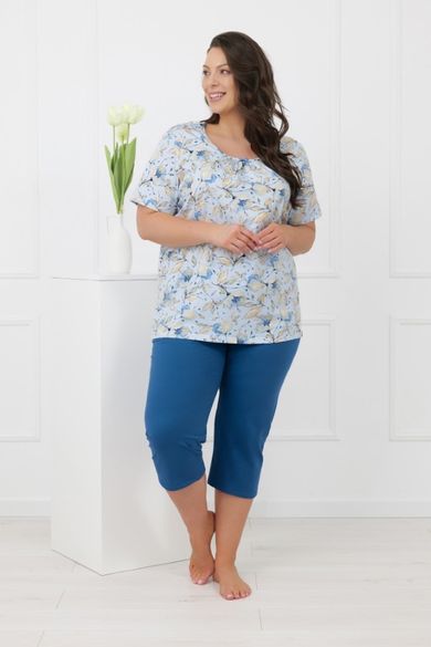 Piżama damska, niebieska, Samoa, Italian Fashion
