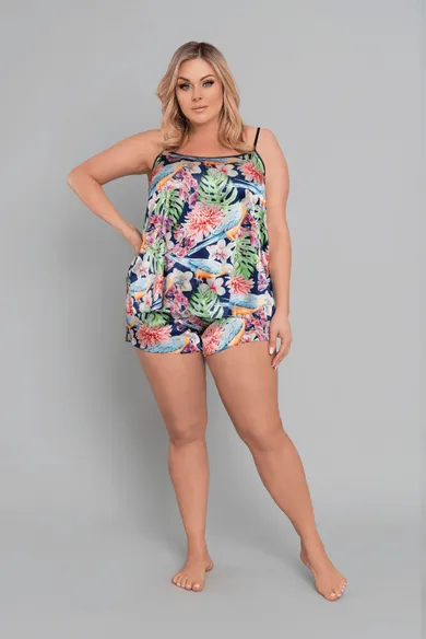 Piżama damska, plus size, mix, Polinezja, Italian Fashion