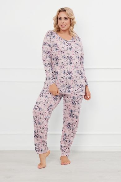 Piżama damska, plus size, różowa, Toliana, Italian Fashion