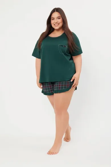 Piżama damska, plus size, zielona, Foggia, Italian Fashion