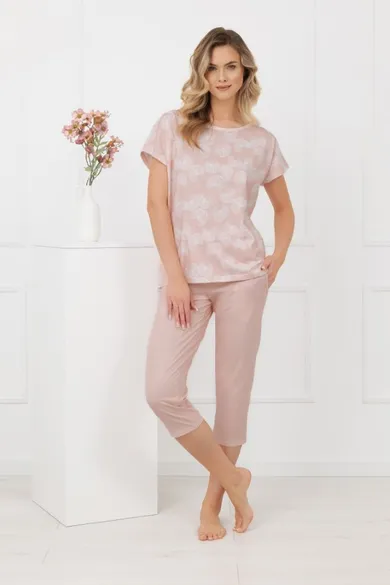 Piżama damska, różowa, Kalina, Italian Fashion