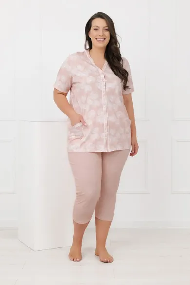Piżama damska, różowa, Perla, Italian Fashion