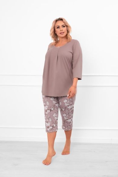 Piżama damska, szara, Oszima, Italian Fashion