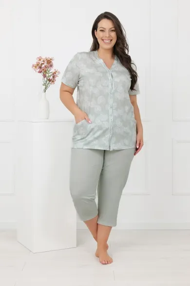 Piżama damska, zielona, Perla, Italian Fashion