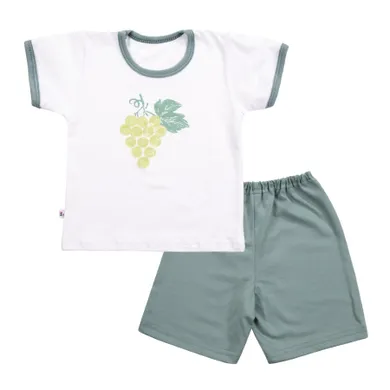 Piżama dziecięca, biało-zielona, Eevi