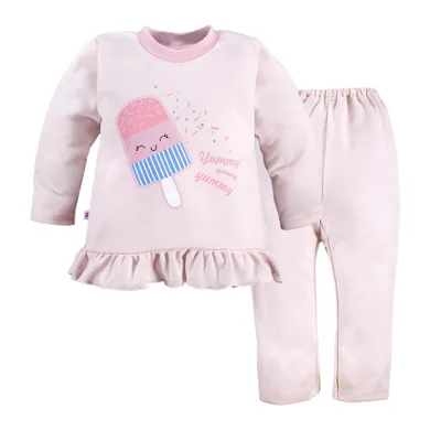 Piżama dziewczęca, beżowa, Eevi