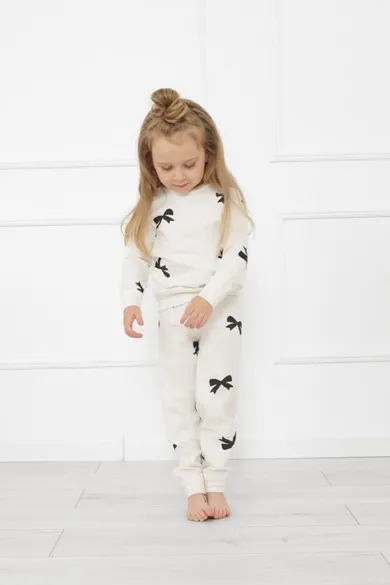 Piżama dziewczęca, biała, Figaro, Italian Fashion