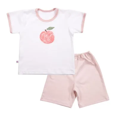 Piżama dziewczęca, biało-różowa, Eevi