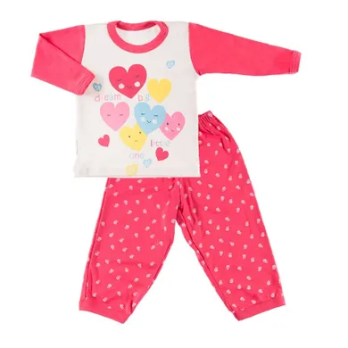 Piżama dziewczęca, różowa, Eevi