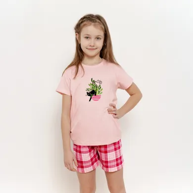 Piżama dziewczęca, różowa, Taro