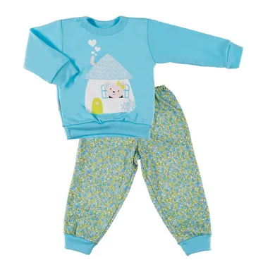 Piżama dziewczęca, turkusowa, Eevi