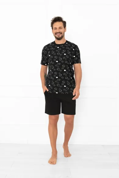 Piżama męska, czarna, Wito, Italian Fashion