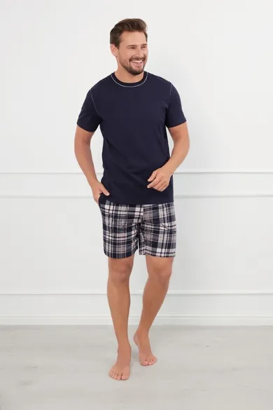 Piżama męska, granatowa, Edwin, Italian Fashion