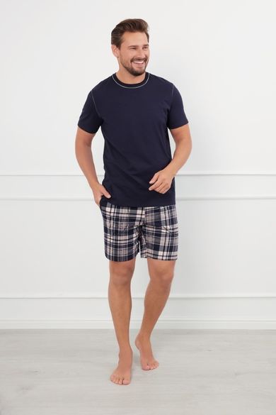 Piżama męska, granatowa, Edwin, Italian Fashion