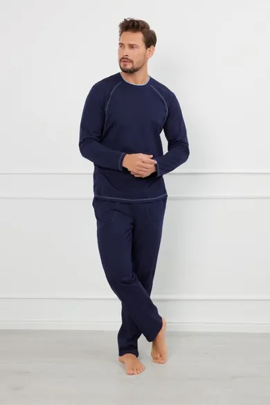 Piżama męska, granatowa, Salomon, Italian Fashion