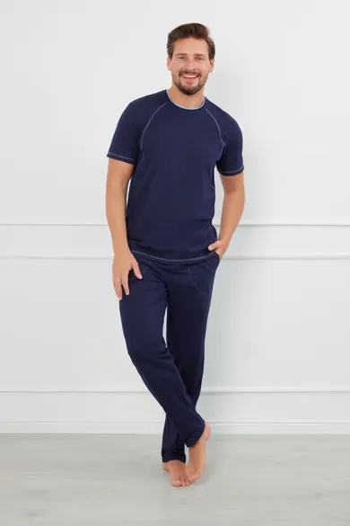 Piżama męska, granatowa, Salomon, Italian Fashion