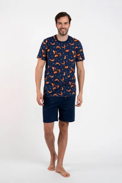 Piżama męska, granatowa, Witalis, Italian Fashion