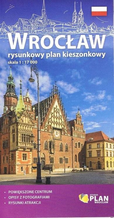 Plan kieszonkowy rysunkowy. Wrocław 1:17 000