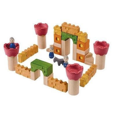 Plan Toys, Zamek rycerski, klocki drewniane