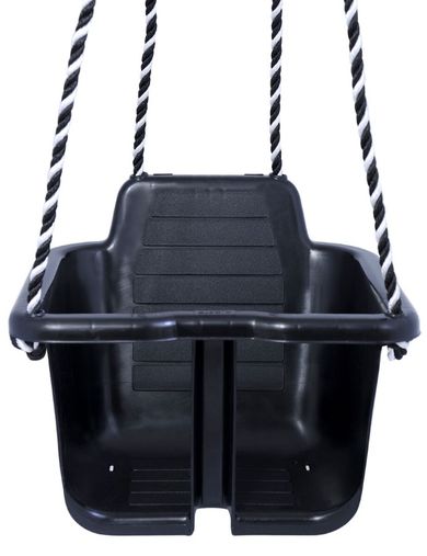 Plasto, huśtawka ze sznurkami, czarna, do 30 kg