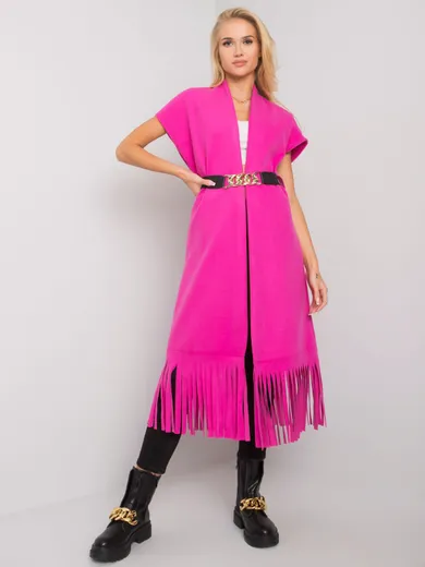 Płaszcz damski, różowy, Italy Moda