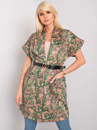 Płaszcz damski, zielony, Italy Moda