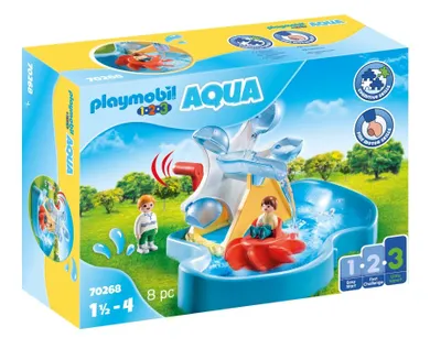 Playmobil, 1.2.3, Aqua, Młyn wodny z karuzelą, 70268
