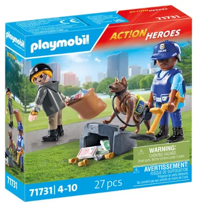 Playmobil, Action Heroes, Poszukiwania śladów z psem tropiącym, 71731