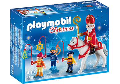 Playmobil, Christmas, Św. Mikołaj i dzieci z latarniami, 5593