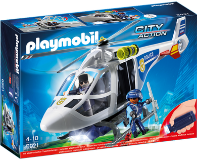 Playmobil, City Action, Helikopter policyjny z reflektorem LED, 6921