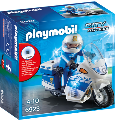 Playmobil, City Action, Motor policyjny ze światłem LED, 6923