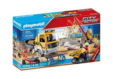 Playmobil, City Action, Plac budowy z wywrotką, 70742