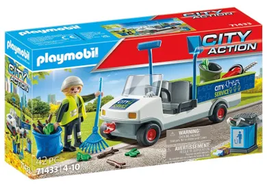 Playmobil, City Action, Sprzątanie miasta samochodem elektrycznym, 71433