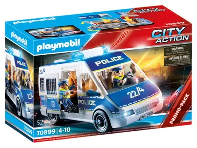 Playmobil, City Action, Transporter policyjny ze światłem i dźwiękiem, 70899