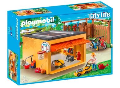 Playmobil, City Life, garaż z miejscem na rower, zestaw z figurką