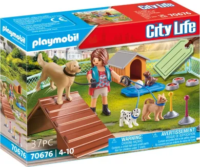 Playmobil, City Life, Zestaw upominkowy: Treserka psów, 70676
